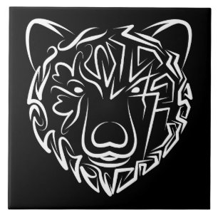 Urso Tribal Negro e Branco