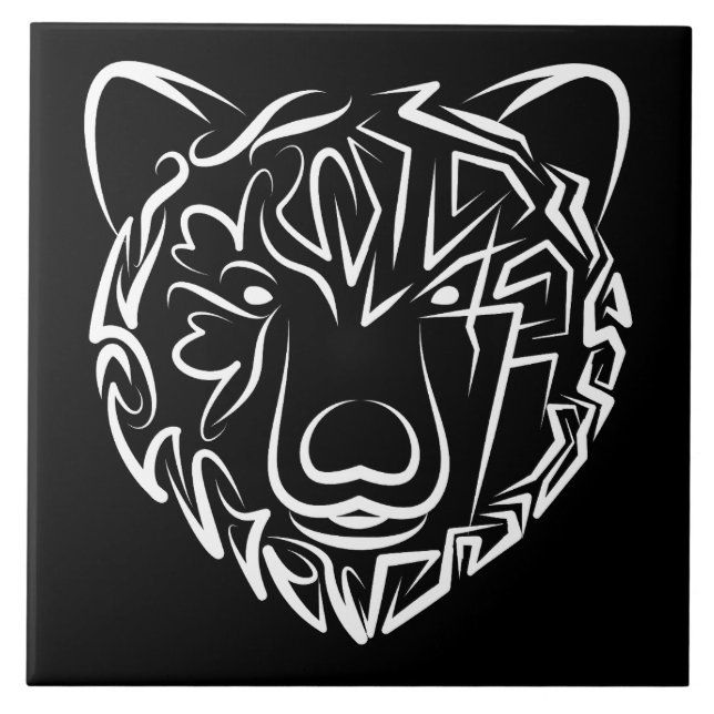 Urso Tribal Negro e Branco (Frente)