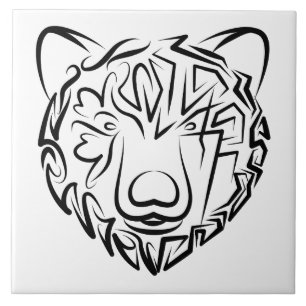 Urso Tribal Negro e Branco