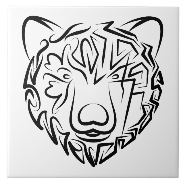 Urso Tribal Negro e Branco (Frente)