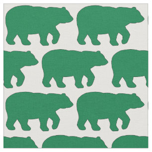 Urso verde contínuo no tecido branco H do fundo