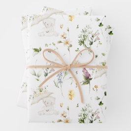 Urso Verde Sexo Chá de fraldas Floral Neutro