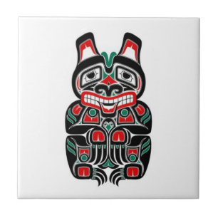 Urso vermelho e verde do espírito do Haida