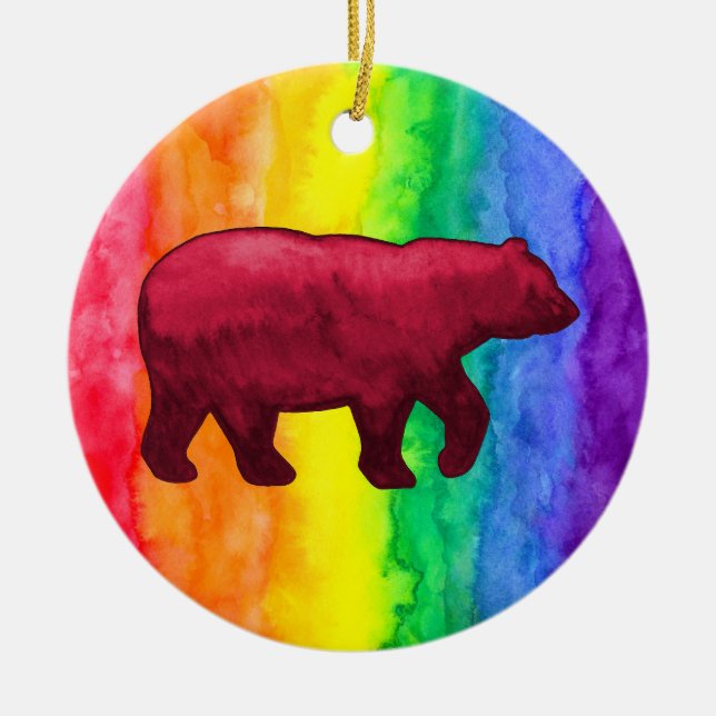 Urso vermelho no ornamento do círculo da lavagem (Frente)