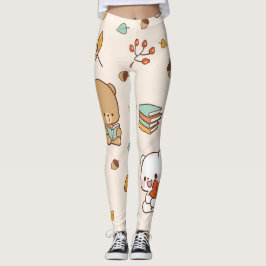 ursos bonitos com leggings de livros