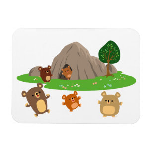 Ursos bonitos dos desenhos animados em um ímã fl