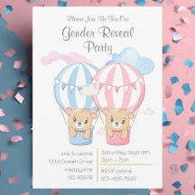 Ursos e Balões Convite de festas de Revolução de G