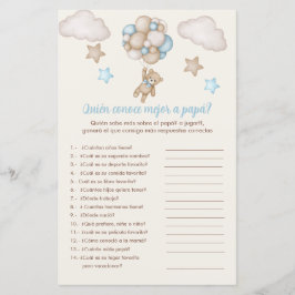 Ursos e jogo de balões azuis que encontra papai