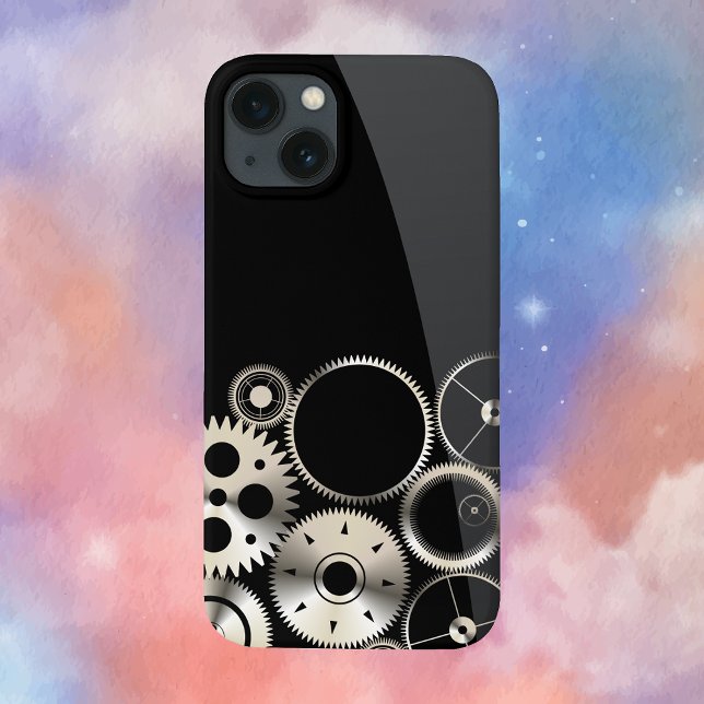 Ursos industriais em preto e Cinzas (Realistic Gears Steampunk Phone Case)