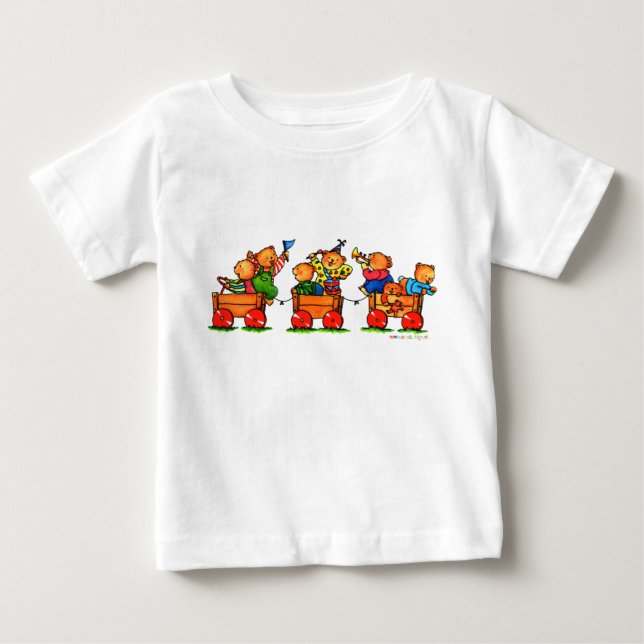 Ursos numa Camisa de Bebê do Comboio (Frente)