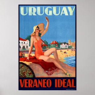 Uruguai Veraneo - Poster de Viagens vintage ideal