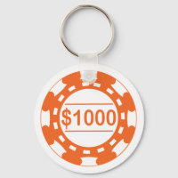 US$ 1.000 Chaveiro de Chip Laranja Casino