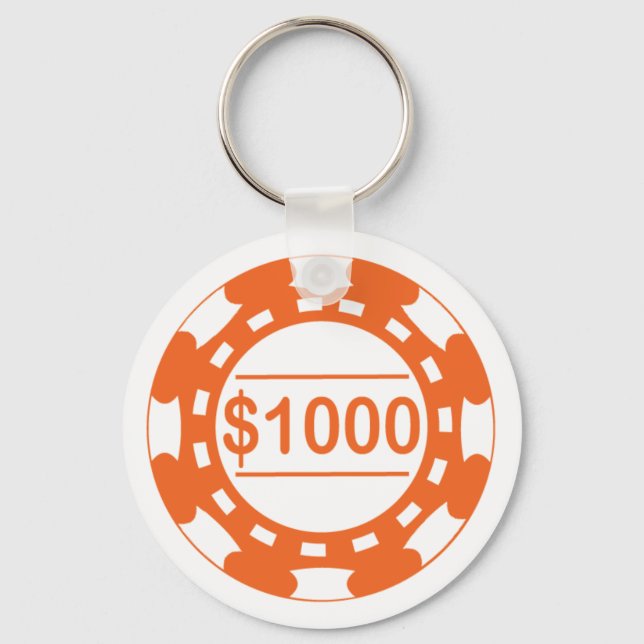 US$ 1.000 Chaveiro de Chip Laranja Casino (Frente)