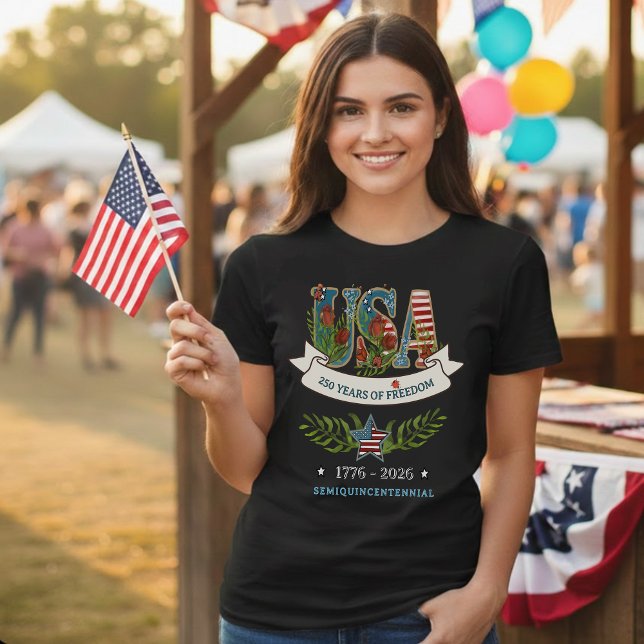 US 250 Years of Freedom Botanical Patriotic (US 250 Years of Freedom Botanical Patriotic Tri-Blend Shirt)