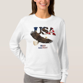 US FLAG & EAGLE, estilo EUA - Camisa das Mulheres