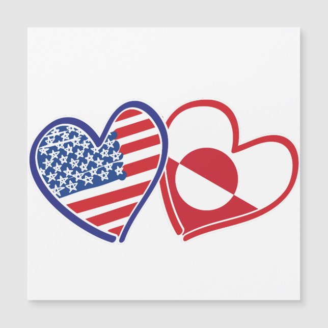 USA and Greenland Flag Hearts (Frente)