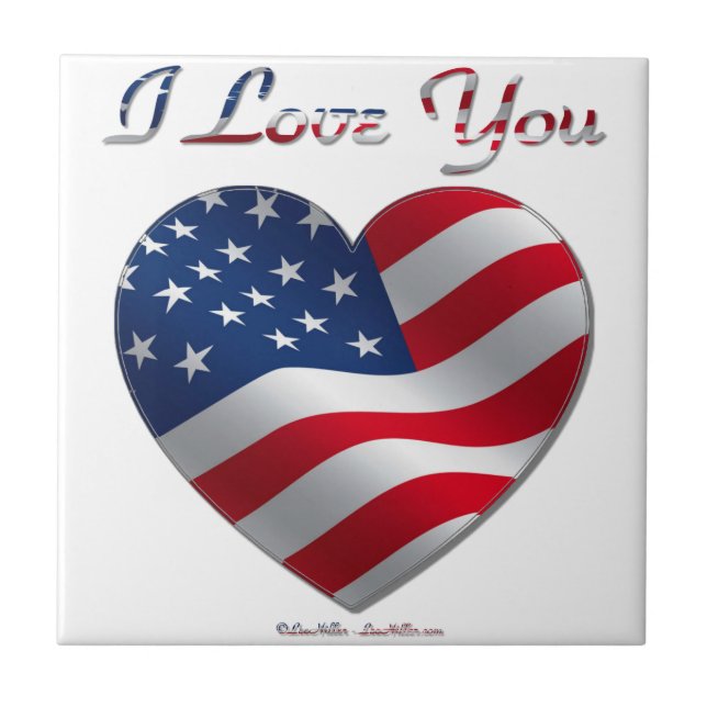 USA Flag Heart I Love You (Frente)