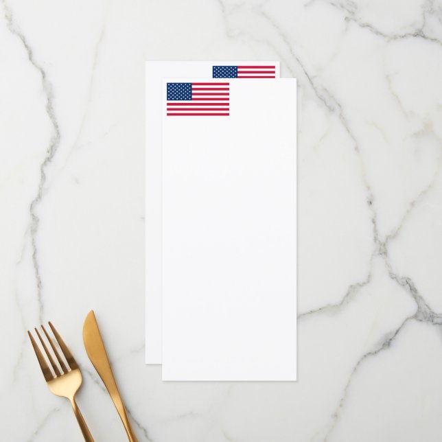USA Flag Menu Estados Unidos da América (Frente/Verso In Situ)