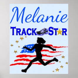 USA FLAG PERSONALIZADO TRACK STAR POSTER