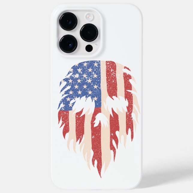 USA Flag Skull Beard | Distressed Patriotic Design (Verso)