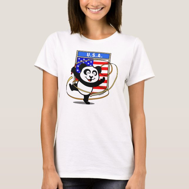 USA ginástica Rítmica Camisa de Panda (Frente)