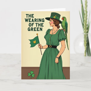 Usando Cartão de Quadrinhos Vintage Verde