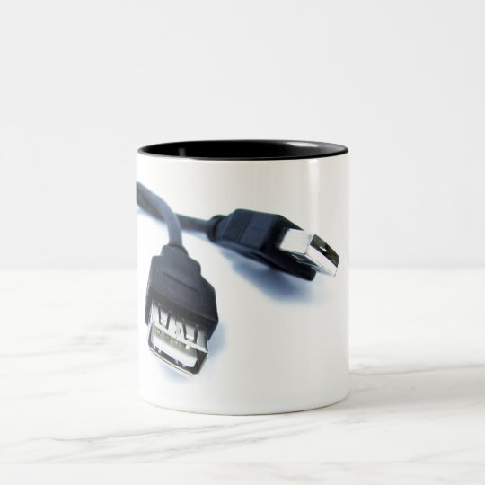 usb nerd mug caneca de café em dois tons