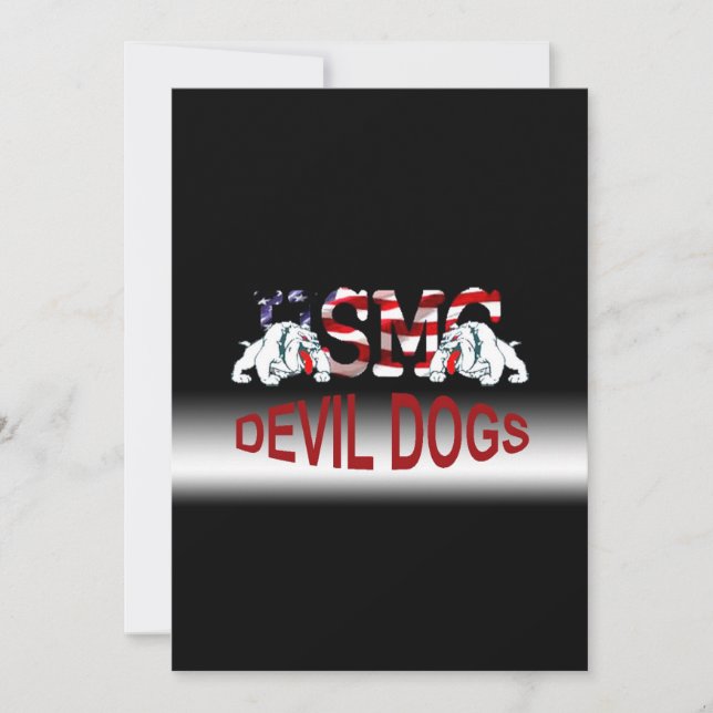 USMC Chesty - Devil Dogs - Cartão Personalizável! (Frente)