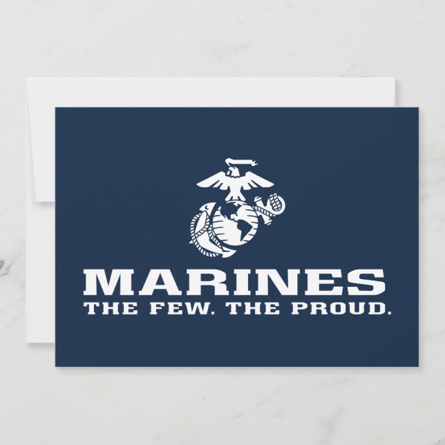 USMC O Pouco Logotipo Orgulhoso Empilhado - Branco (Frente)
