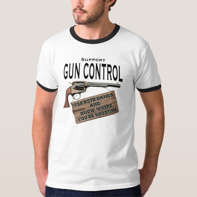 Uso do controlo de armas camisa de ambas as mãos (Frente)