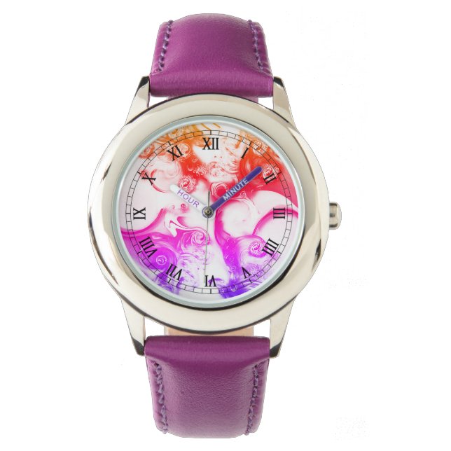 "Uso Sensível", Bezel da Criança com Relógio Roxo (Frente)