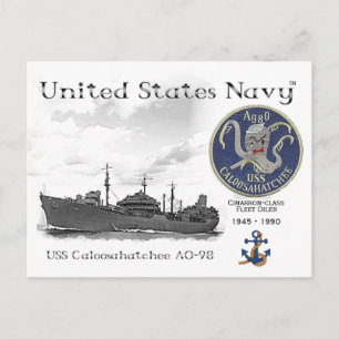 USS CALLOOSHATACHEE AO-98 OILER - CARTÃO POSTAL