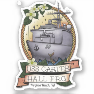 USS Carter Hall 3 x 3 Adesivo