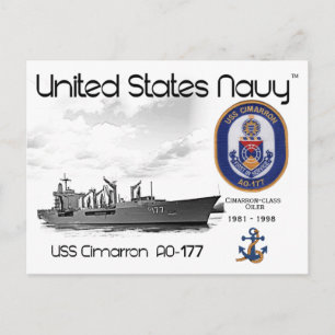 USS CIMARRON AO-177 OILER - CARTÃO POSTAL
