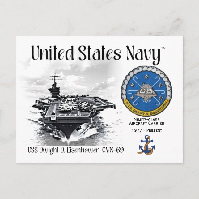 USS DWIGHT D. EISENHOWER CVN- 69 - Cartão postal (Frente)