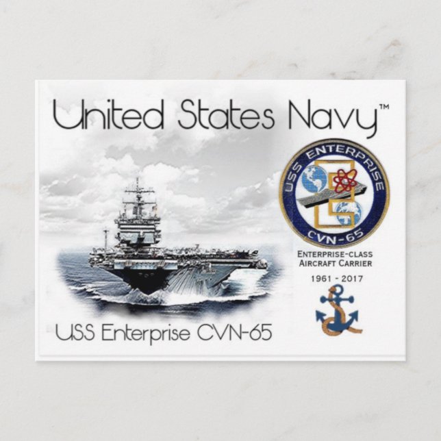 USS ENTERPRISE CVN- 65 - CARTÃO POSTAL (Frente)