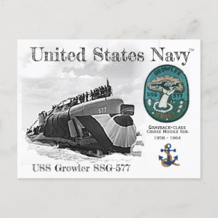 USS GROWLER SSG-577 SUBMARINE - CARTÃO POSTAL