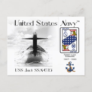 USS JACK SSN-605 SUBMARINE - CARTÃO POSTAL
