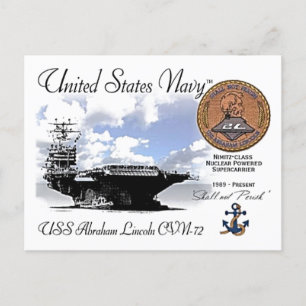 USS LINCOLN CVN- 72 CARRIER - CARTÃO POSTAL
