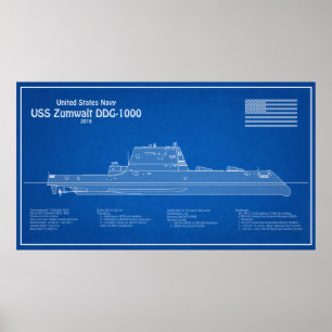USS Zumwalt - Entrega de planos de impressão Bluep