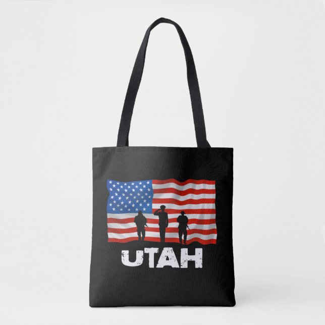 Utah, American Flag Tote Bag (Frente)