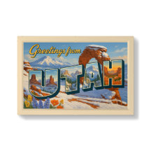 Utah Winter Vintage-Style Wall Poster