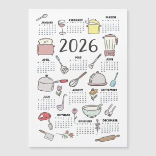 Utensílios da cozinha do Calendário 2026