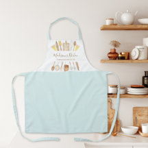 Utensílios de Cozinha Aquarela Azul Pastel