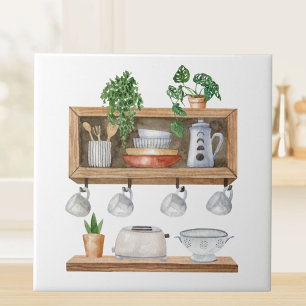 Utensílios de Cozinha Aquarela Estilo Boho