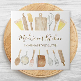 Utensílios de Cozinha Personalizados Aquarela