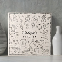 Utensílios de Cozinha Personalizados Desenhados à 