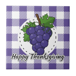 Uva na Xadrez Violeta - Feliz Ação de Graças