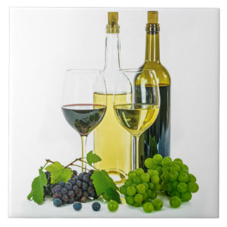 Uvas de vinho tinto Azulejo cerâmico com óculos