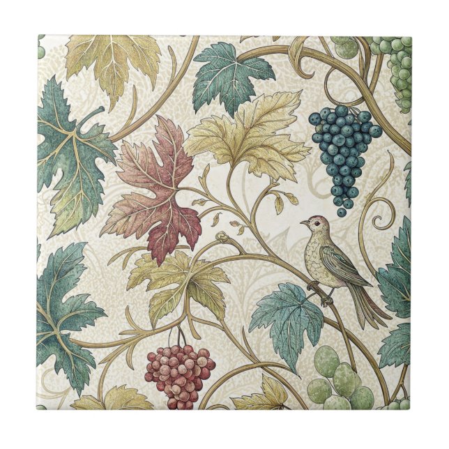 Uvas de vinho tinto padrão elegante sem costura (Frente)